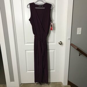 Nina Leonard Deep Purple Maxi Jumpsuit